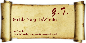 Gulácsy Tünde névjegykártya